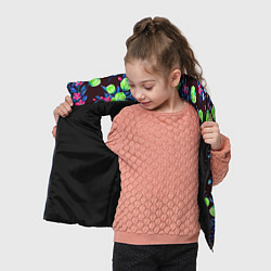 Детский жилет Неоновые цветы - паттерн, цвет: 3D-черный — фото 2