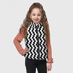 Детский жилет Оптическая иллюзия ровности полос, цвет: 3D-черный — фото 2