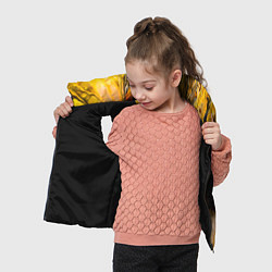Детский жилет Жёлтые текущие краски, цвет: 3D-черный — фото 2
