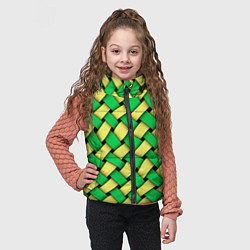 Детский жилет Жёлто-зелёная плетёнка - оптическая иллюзия, цвет: 3D-черный — фото 2