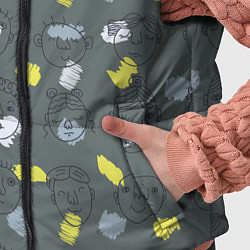 Детский жилет Лица и фигуры рисованные, цвет: 3D-черный — фото 2