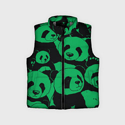 Детский жилет Panda green pattern, цвет: 3D-светло-серый