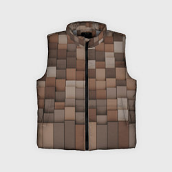 Детский жилет Геометрические тёмные прямоугольники и кубы, цвет: 3D-светло-серый