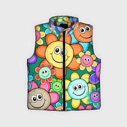 Детский жилет Ромашки - смайлы, цвет: 3D-красный