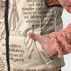 Детский жилет Чертежи машин Леонардо да Винчи, цвет: 3D-черный — фото 2