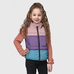 Детский жилет Трёхцветный паттерн - розовый, фиолетовый и синий, цвет: 3D-черный — фото 2