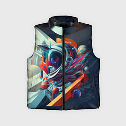 Детский жилет Космос в стиле кубизма, цвет: 3D-светло-серый