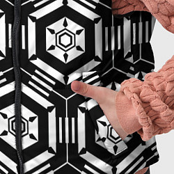 Детский жилет Абстрактный геометрический узор на тему техники, цвет: 3D-черный — фото 2