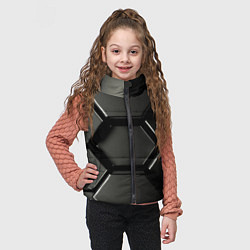 Детский жилет Хромированный гексагон объемный, цвет: 3D-красный — фото 2