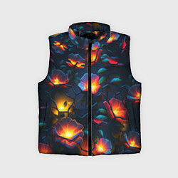 Детский жилет Светящиеся цветы, цвет: 3D-черный