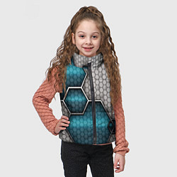 Детский жилет Cyber texture abstraction, цвет: 3D-светло-серый — фото 2