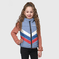 Детский жилет Триколор - три полоски на голубом, цвет: 3D-светло-серый — фото 2