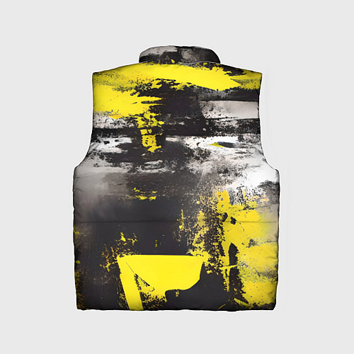 Детский жилет Черно-желтая абстракция, нейросеть / 3D-Красный – фото 2