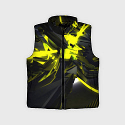 Детский жилет Yellow gold abstraction, цвет: 3D-черный