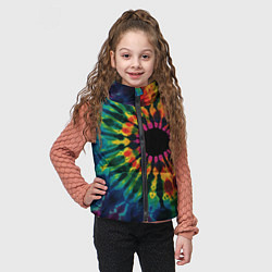Детский жилет Радужный тай дай на темном фоне: арт нейросети, цвет: 3D-черный — фото 2