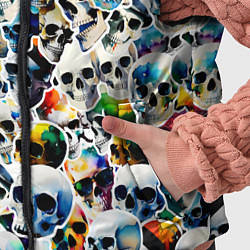 Детский жилет Акварельные черепа, цвет: 3D-красный — фото 2