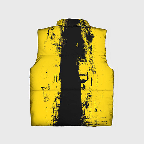 Детский жилет Вертикальная черно-желтая полоса Cyberpunk 2077 / 3D-Красный – фото 2