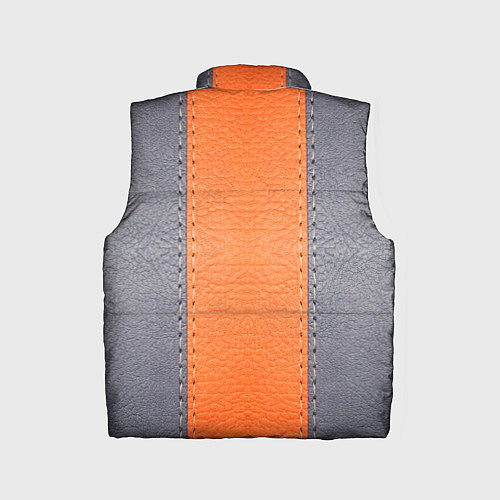 Детский жилет Кожа серая оранжевая / 3D-Красный – фото 2