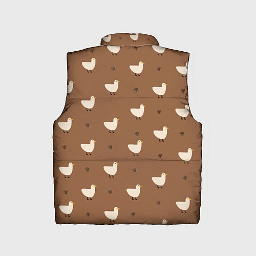 Детский жилет Гуси и травка - паттерн коричневый / 3D-Светло-серый – фото 2
