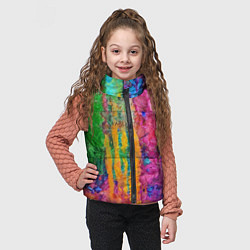 Детский жилет Грубые разноцветные мазки краски, цвет: 3D-черный — фото 2