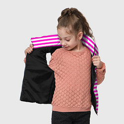 Детский жилет Ярко-розовые полосы, цвет: 3D-черный — фото 2