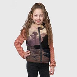 Детский жилет Minecraft - река в лесу, цвет: 3D-черный — фото 2