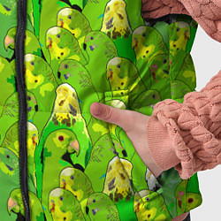 Детский жилет Зеленые волнистые попугайчики, цвет: 3D-черный — фото 2