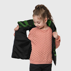 Детский жилет Чёрно-зелёный геометрический коридор, цвет: 3D-черный — фото 2