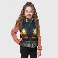 Детский жилет Золотые наушники, цвет: 3D-черный — фото 2