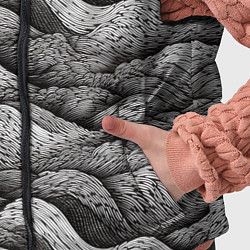 Детский жилет Черные и белые волны, цвет: 3D-черный — фото 2