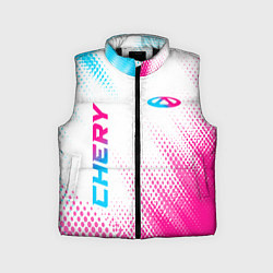 Детский жилет Chery neon gradient style: надпись, символ