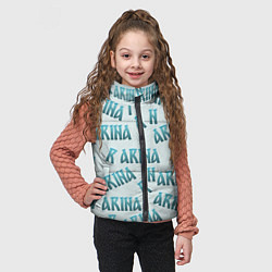 Детский жилет Арина - текст паттерн, цвет: 3D-светло-серый — фото 2