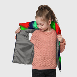 Детский жилет Красно-зеленый абстрактный узор, цвет: 3D-светло-серый — фото 2
