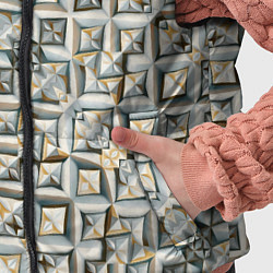Детский жилет Квадраты и ромбы, цвет: 3D-светло-серый — фото 2