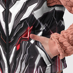 Детский жилет Неоновая кибер броня красная, цвет: 3D-черный — фото 2