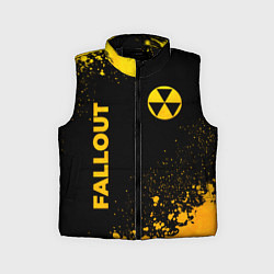 Детский жилет Fallout - gold gradient: надпись, символ, цвет: 3D-черный