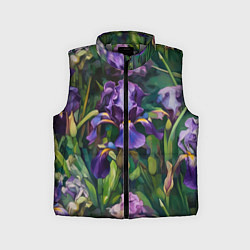Детский жилет Ирисы паттерн, цвет: 3D-светло-серый