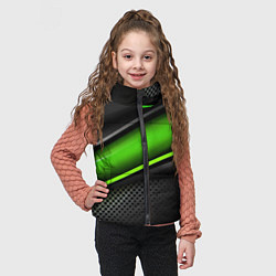 Детский жилет Зеленая объемная полосы, цвет: 3D-красный — фото 2