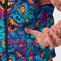 Детский жилет Неоновые монстры - graffiti art style pattern, цвет: 3D-черный — фото 2