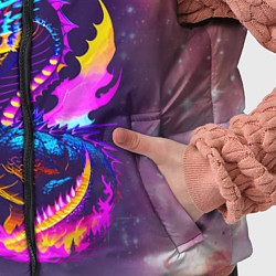 Детский жилет Space dragon - neon glow - neural network, цвет: 3D-черный — фото 2