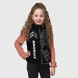 Детский жилет Citroen speed на темном фоне со следами шин: по-ве, цвет: 3D-черный — фото 2