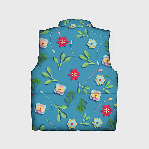 Детский жилет Цветы и зеленые веточки / 3D-Красный – фото 2