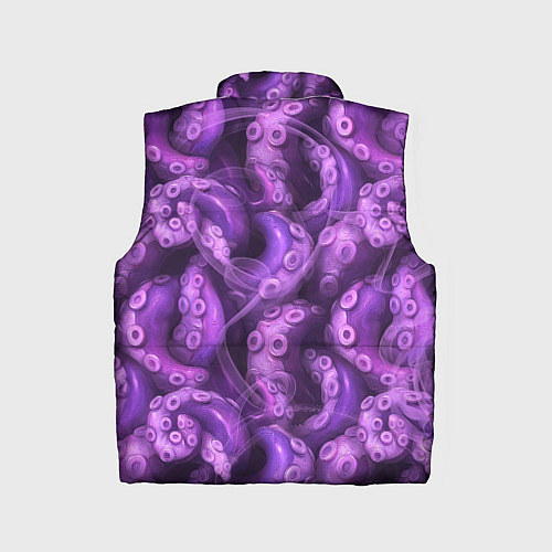 Детский жилет Фиолетовые щупальца и дым / 3D-Светло-серый – фото 2