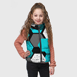 Детский жилет Шестиугольники абстрактный фон, цвет: 3D-черный — фото 2