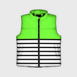 Детский жилет Полосатый ярко-салатовый, цвет: 3D-черный