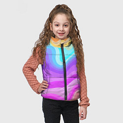 Детский жилет Неоновая разноцветная волна, цвет: 3D-черный — фото 2