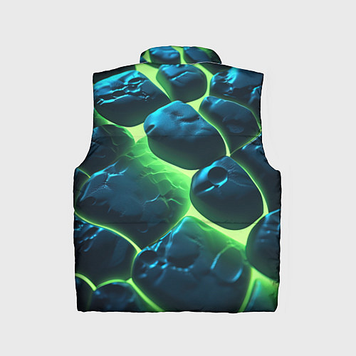 Детский жилет Разлом зеленых плит с неоном / 3D-Красный – фото 2
