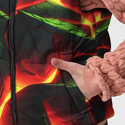 Детский жилет Зеленые плиты и лава, цвет: 3D-черный — фото 2