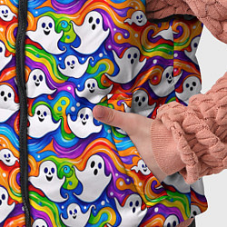 Детский жилет Веселые привидения на красочном фоне, цвет: 3D-светло-серый — фото 2