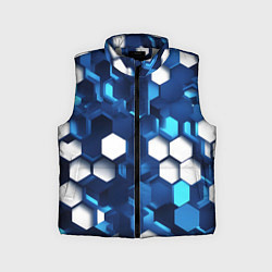 Детский жилет Cyber hexagon Blue